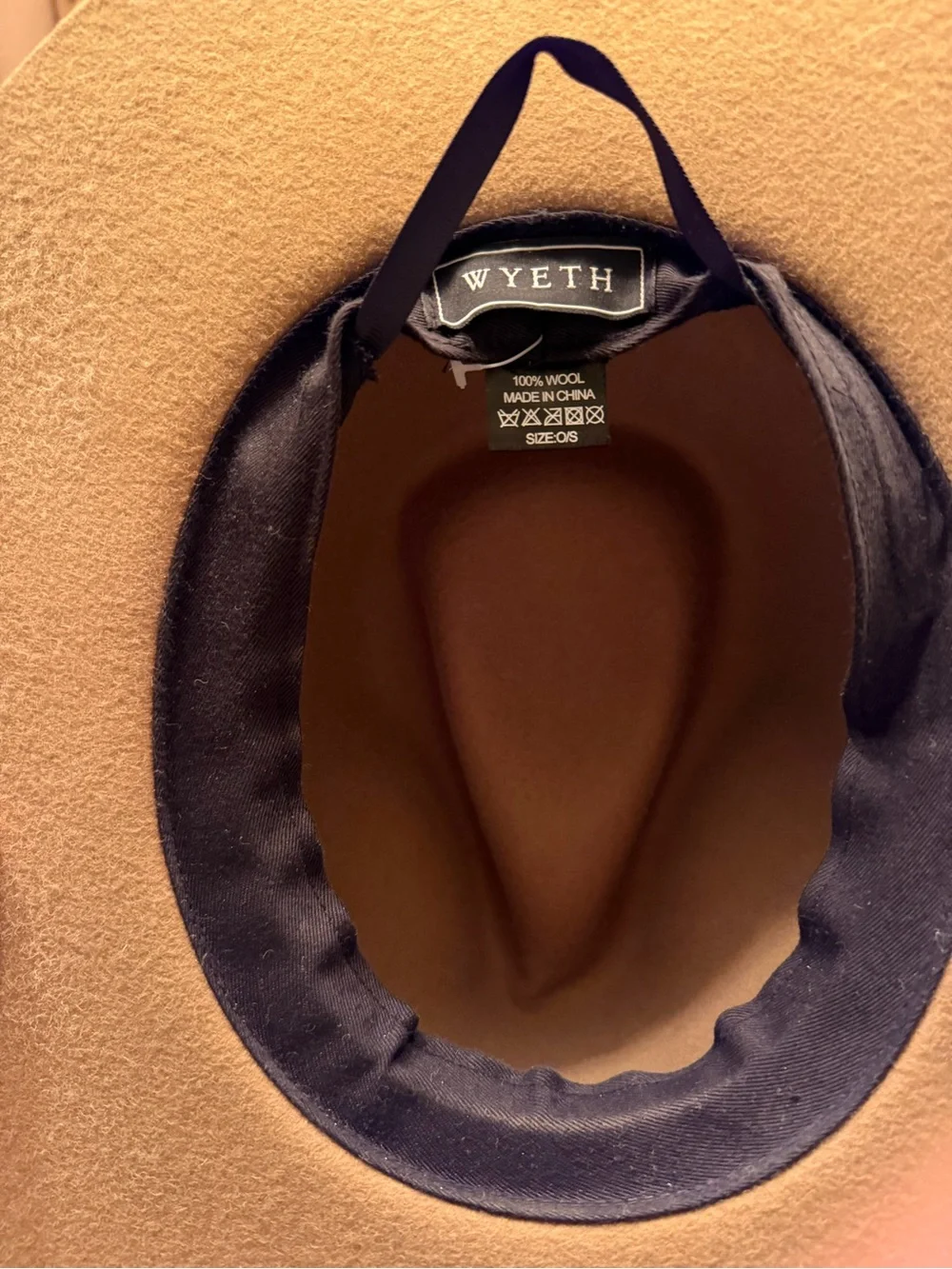 Wyeth by Todd Magill Camel Felt Wide-Brim Hat with Bow Trim